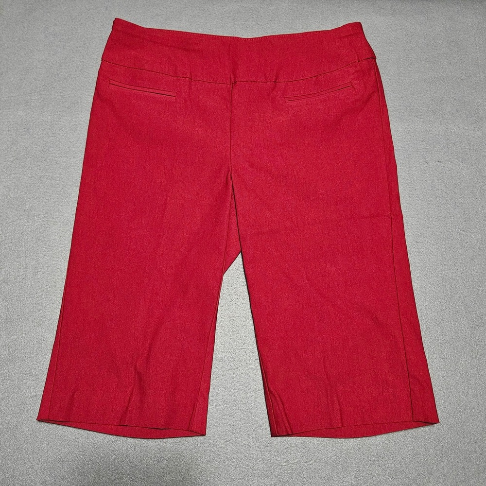 Rekucci Bermuda Shorts Womens Size 4 Red Pull On Comfort Stretch RE3002